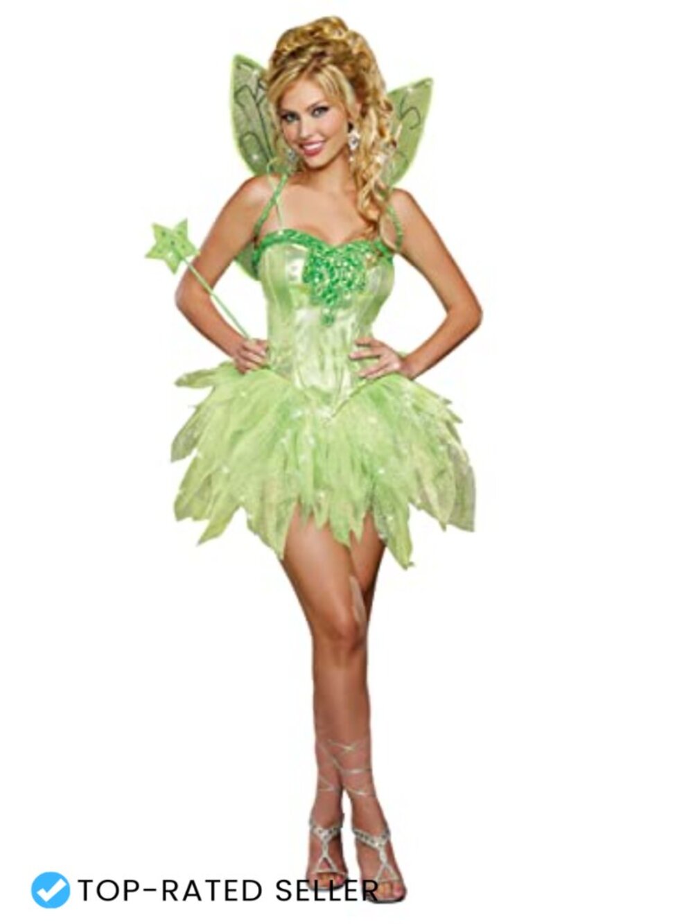 Holographic Fairy Costume Dress with Wings & Wand